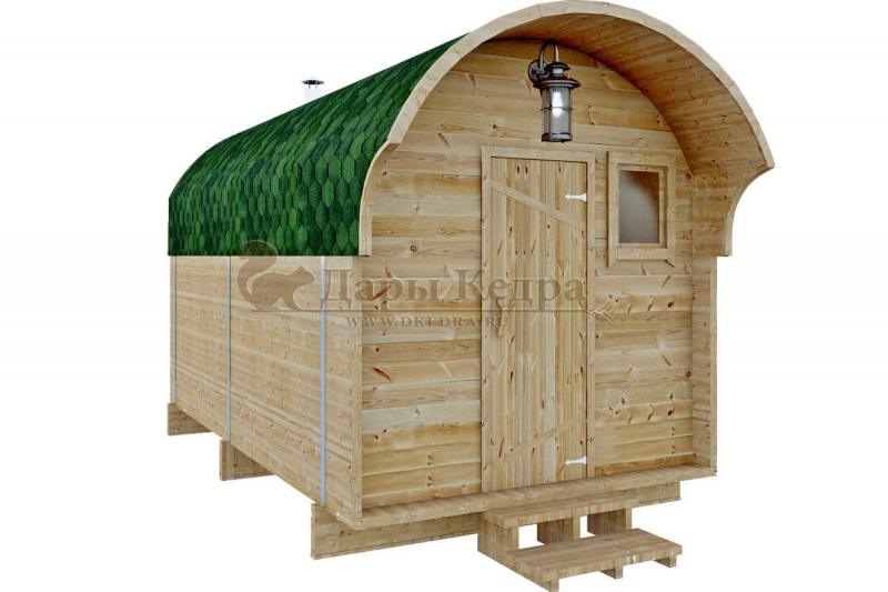 Баня-бочка буханка из кедра 3 метра Баня-бочка буханка из кедра 3 метра