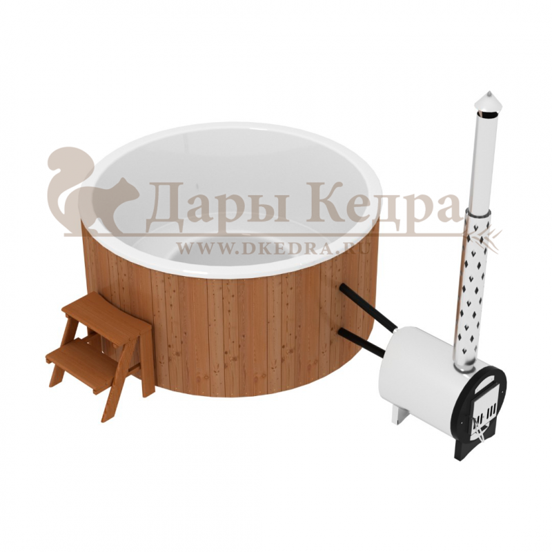 Финская круглая композитная купель с подогревом (с печкой)  «Премиум 220 хот с печью 45 квт» Финская круглая композитная купель с подогревом (с печкой)  «Премиум 220 хот с печью 45 квт»
