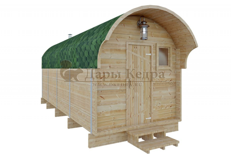 Баня-бочка буханка из кедра 5 метров Баня-бочка буханка из кедра 5 метров