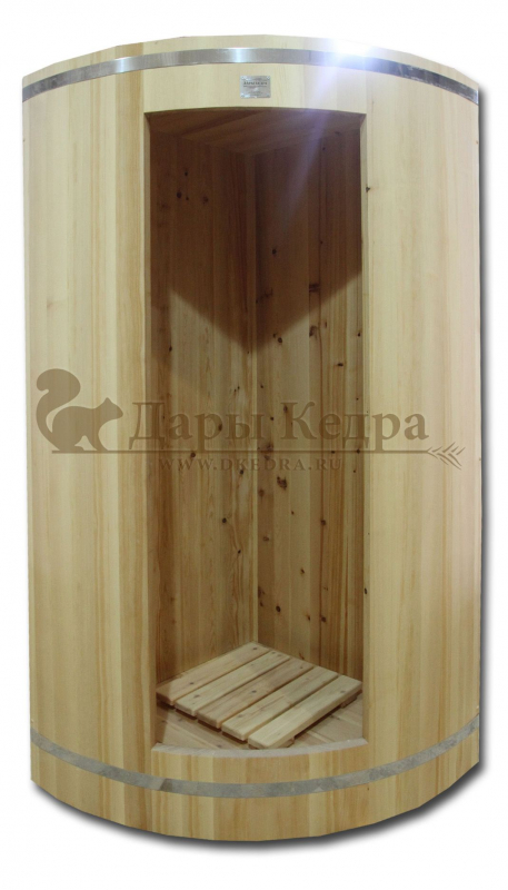 Деревянная закруглённая угловая душевая кабина из кедра Деревянная закруглённая угловая душевая кабина из кедра